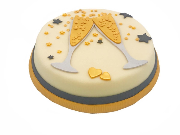 Champagne glitter taart