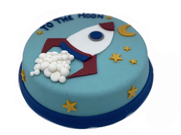 Raket-taart 'to the moon'...